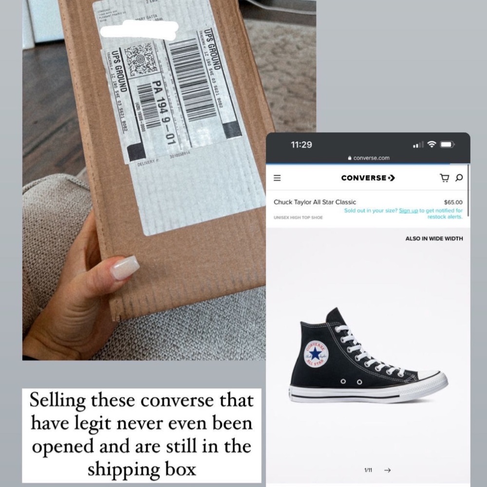 Black high top converse